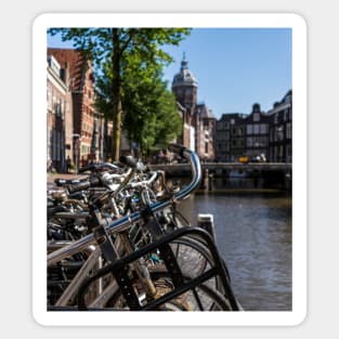 Bicycle handle bars in Amsterdam Sticker